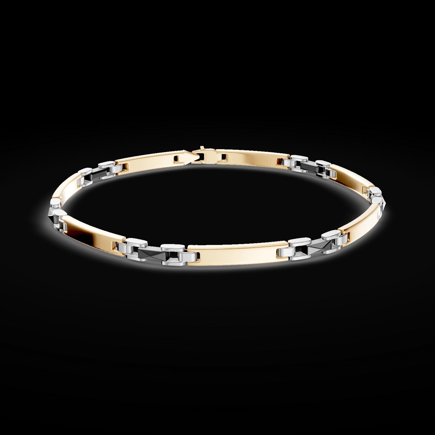 Yellow gold men's bracelet
