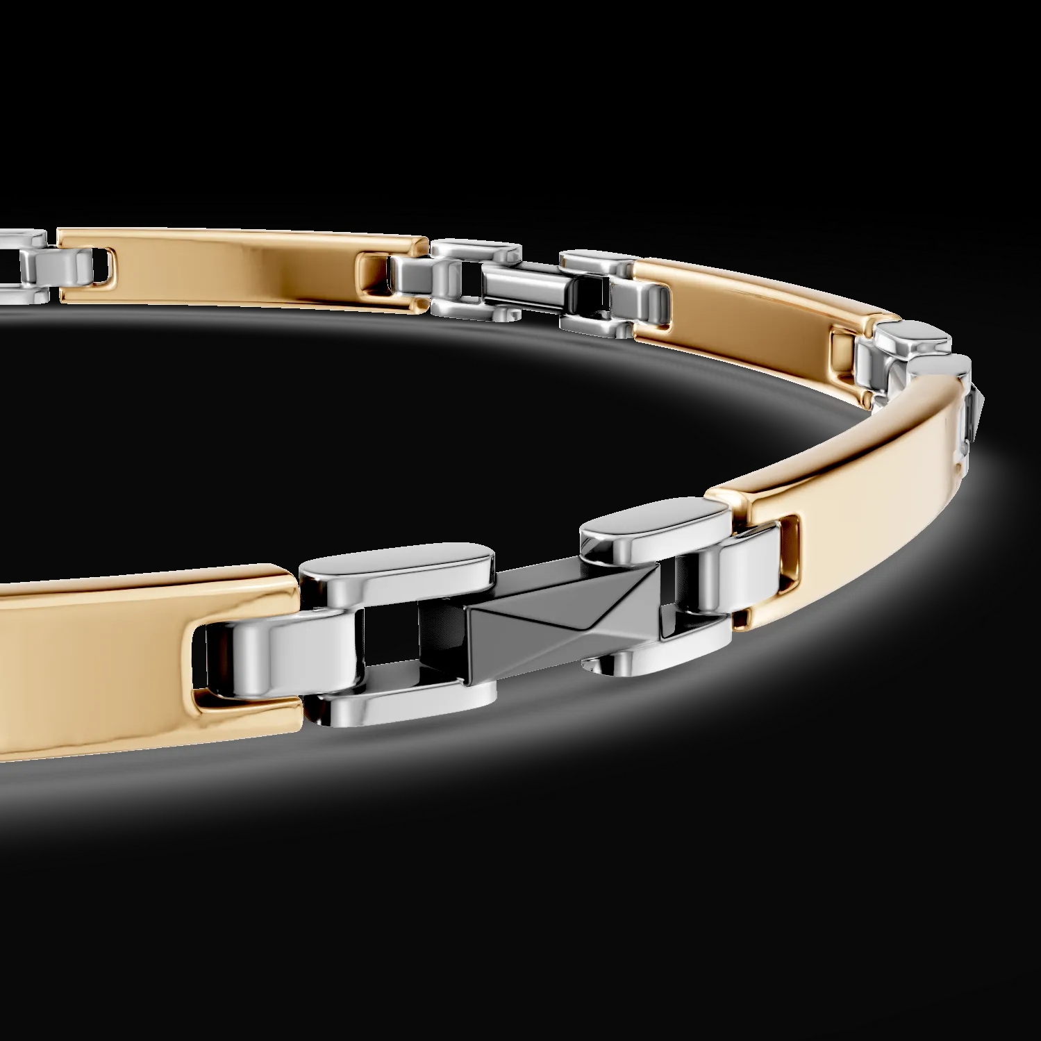 Yellow gold men's bracelet